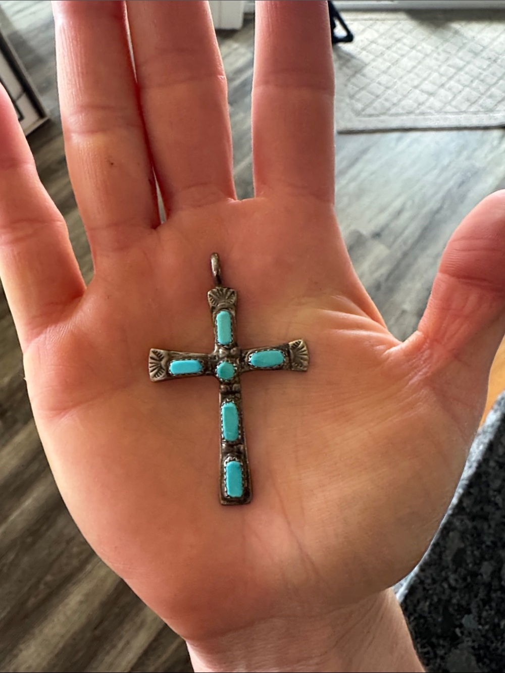 Authentic Turquoise and Sterling Silver Pendant